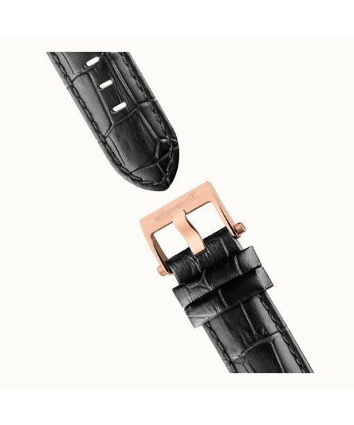 Ingersoll The Herald Leather Strap Black Skeleton Dial Automatic I00403B Mens Watch