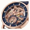 Ingersoll The Herald Leather Strap Blue Skeleton Dial Automatic I00407B Mens Watch