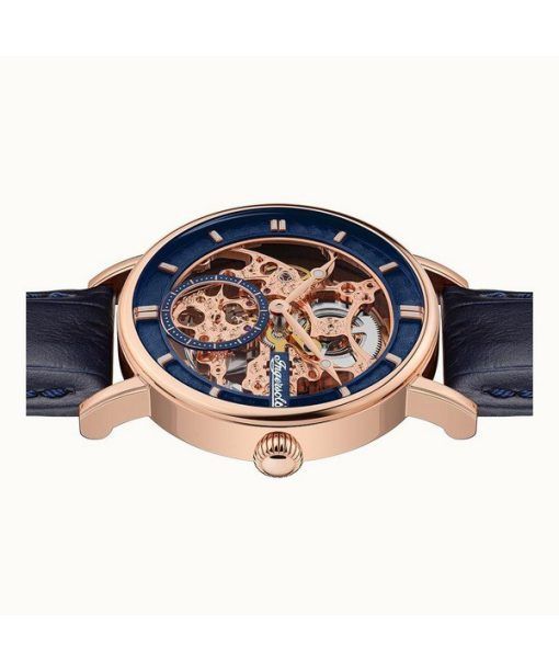 Ingersoll The Herald Leather Strap Blue Skeleton Dial Automatic I00407B Mens Watch