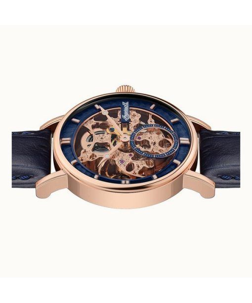 Ingersoll The Herald Leather Strap Blue Skeleton Dial Automatic I00407B Mens Watch
