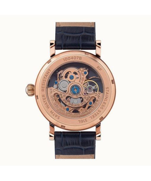 Ingersoll The Herald Leather Strap Blue Skeleton Dial Automatic I00407B Mens Watch