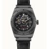 Ingersoll The Scovill Black Leather Strap Black Skeleton Dial Automatic I13902 100M Mens Watch
