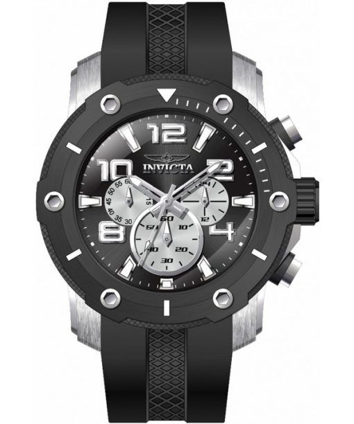 Invicta Pro Diver Chronograph Silicone Strap Black Dial Quartz 45739 100M Men's Watch
