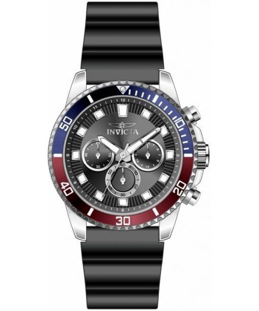 Invicta Pro Diver Chronograph Silicone Strap Black Dial Quartz 46119 Men's Watch
