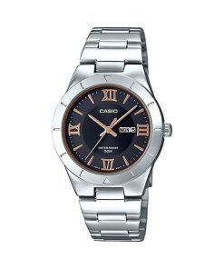 Casio Enticer Analog Stainless Steel Black Dial Quartz LTP-1410D-1A Women's Watch