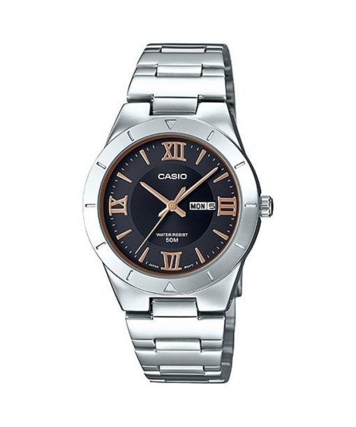 Casio Enticer Analog Stainless Steel Black Dial Quartz LTP-1410D-1A Women's Watch