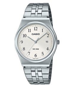 Casio Standard Analog Stainless Steel White Dial Quartz MTP-B145D-7B Mens Watch