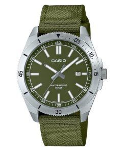 Casio Standard Analog Cloth Strap Green Dial Quartz MTP-B155C-3E Mens Watch