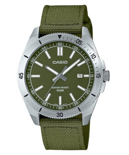 Casio Standard Analog Cloth Strap Green Dial Quartz MTP-B155C-3E Mens Watch
