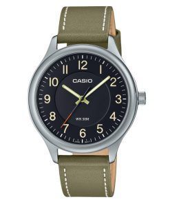 Casio Standard Analog Leather Strap Black Dial Quartz MTP-B160L-1B2 Mens Watch