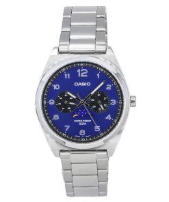 Casio Standard Analog Stainless Steel Moon Phase Blue Dial Quartz MTP-M300D-2A Men's Watch