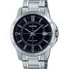 Casio Standard Analog Stainless Steel Black Dial Quartz MTP-V004D-1C Mens Watch