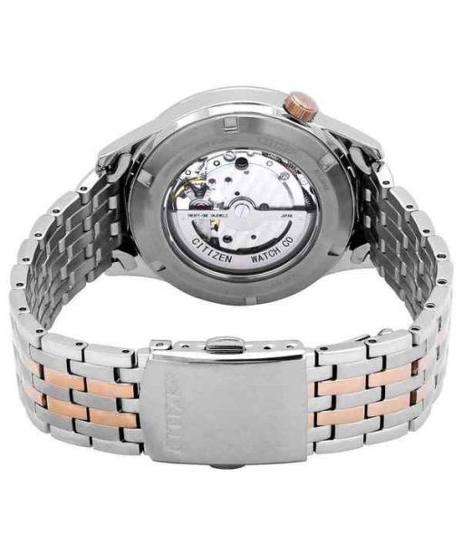 Citizen Two Tone Stainless Steel Open Heart White Dial Automatic NH9136-88A Mens Watch