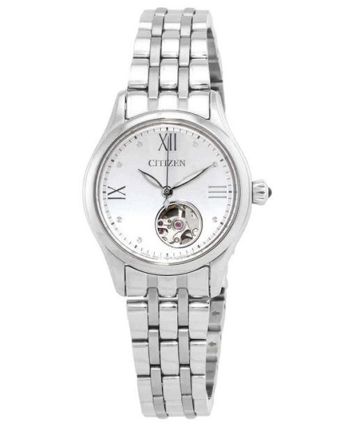 Citizen Luna Stainless Steel Open Heart Silver Dial Automatic PR1040-88A Men's Watch