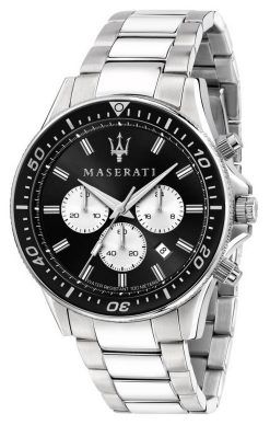 Maserati Sfida Chronograph Black Dial Stainless Steel Quartz R8873640004 100M Mens Watch
