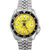 Seiko 5 Sports SKX Style GMT Stainless Steel Yellow Dial 24 Jewels Automatic SSK017J1 100M Men's Watch
