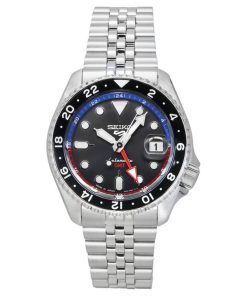Seiko 5 Sports SKX Style GMT Stainless Steel Grey Dial 24 Jewels Automatic SSK019J1 100M Men's Watch