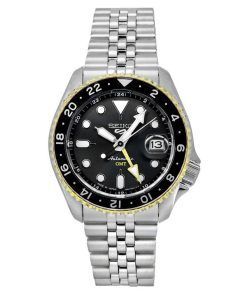 Seiko 5 Sports SKX Style GMT Stainless Steel Grey Dial 24 Jewels Automatic SSK021J1 100M Men's Watch