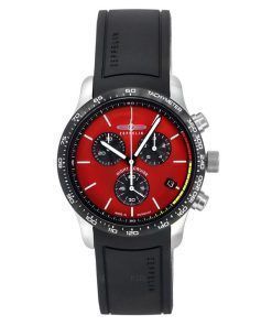 Zeppelin Night Cruise Chronograph Rubber Strap Red Dial Quartz 72885KB 100M Men's Watch