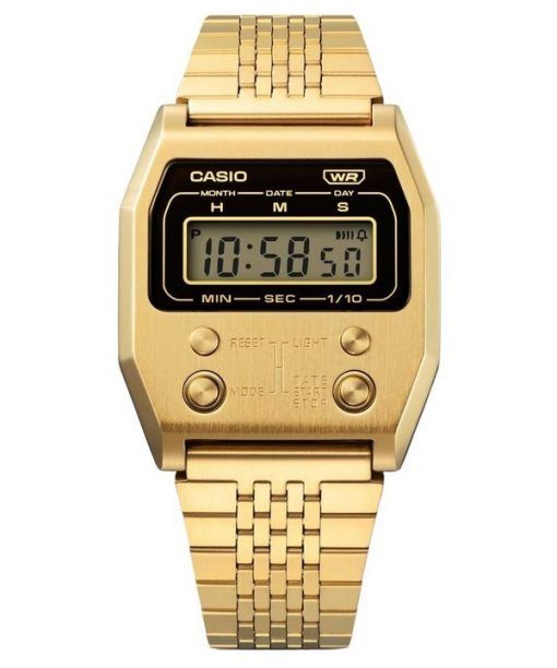 Casio Vintage Digital Gold Ion Plated Stainless Steel Quartz A1100G-5 Unisex Watch