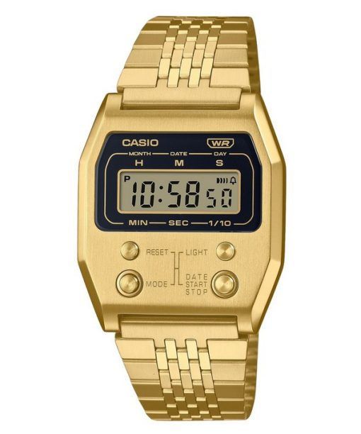 Casio Vintage Digital Gold Ion Plated Stainless Steel Quartz A1100G-5 Unisex Watch