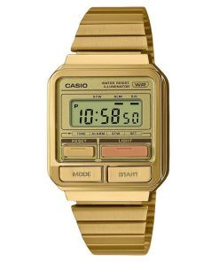 Casio Vintage Digital Gold Ion Plated Stainless Steel Quartz A120WEG-9A Unisex Watch