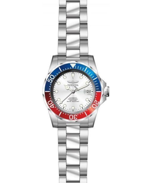Invicta Pro Diver Stainless Steel Silver Dial Automatic Divers 17041 200M Mens Watch