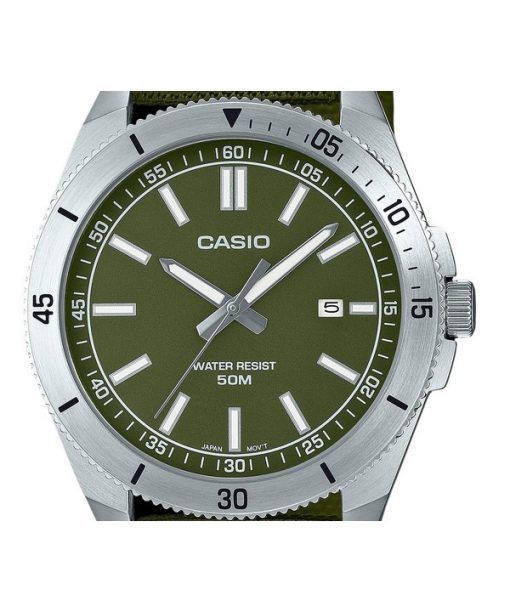 Casio Standard Analog Cloth Strap Green Dial Quartz MTP-B155C-3E Mens Watch