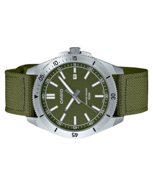 Casio Standard Analog Cloth Strap Green Dial Quartz MTP-B155C-3E Mens Watch