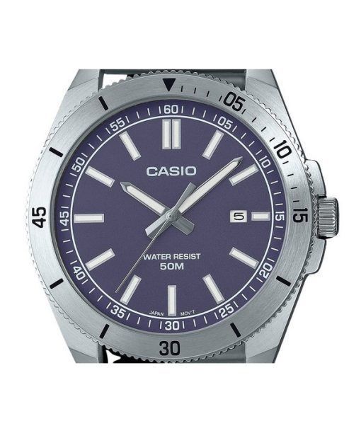 Casio Standard Analog Stainless Steel Blue Dial Quartz MTP-B155D-2E Mens Watch