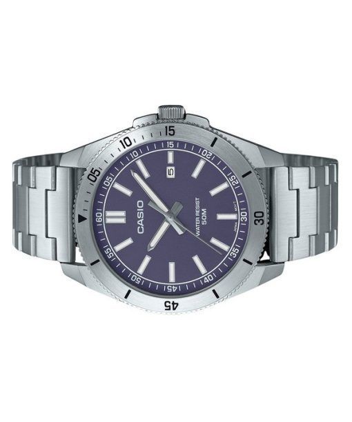 Casio Standard Analog Stainless Steel Blue Dial Quartz MTP-B155D-2E Mens Watch