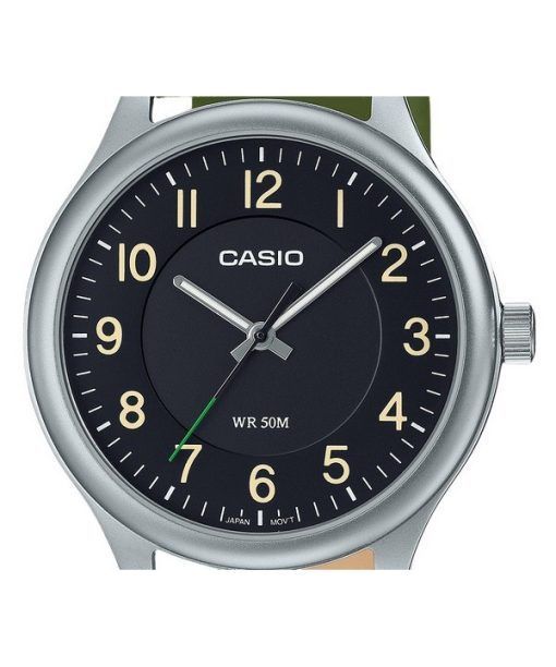 Casio Standard Analog Leather Strap Black Dial Quartz MTP-B160L-1B1 Mens Watch