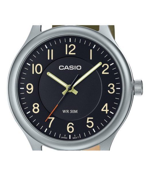 Casio Standard Analog Leather Strap Black Dial Quartz MTP-B160L-1B2 Mens Watch