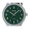 Casio Standard Analog Leather Strap Green Dial Quartz MTP-B160L-3B Mens Watch