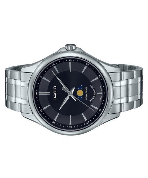 Casio Standard Analog Moon Phase Black Dial Quartz MTP-M100D-1A Mens Watch