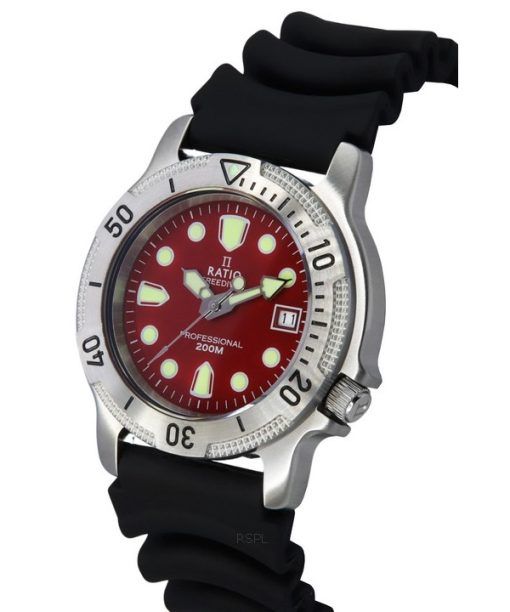 Ratio FreeDiver Professional Sapphire Red Dial Quartz 22AD202-RED 200M Men's Watch