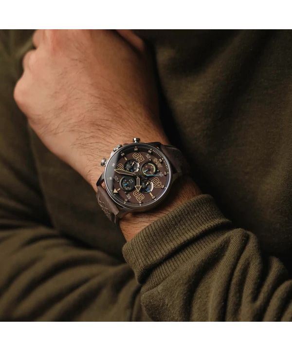 AVI-8 Hawker Typhoon Rb396 Sheila Chronograph Limited Edition Westhampnett Brown Dial Quartz AV-4093-06 Mens Watch