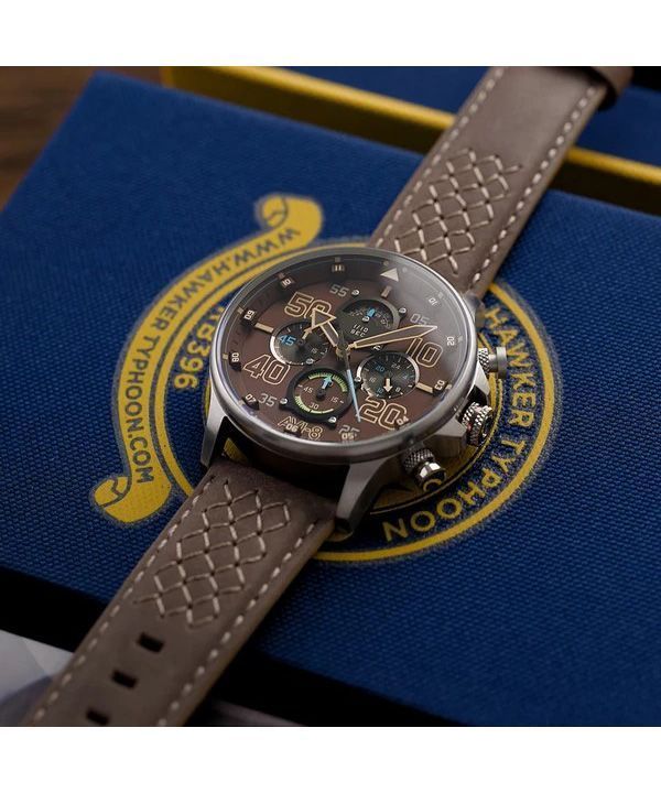 AVI-8 Hawker Typhoon Rb396 Sheila Chronograph Limited Edition Westhampnett Brown Dial Quartz AV-4093-06 Mens Watch