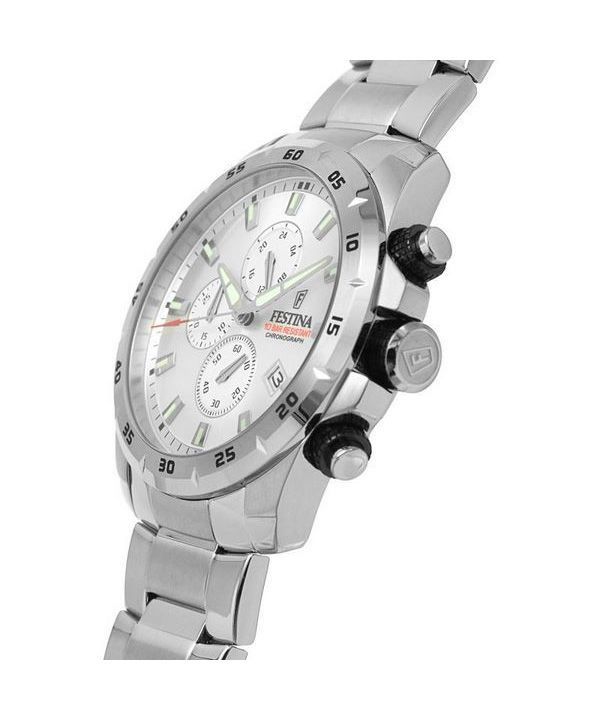 Festina Chrono Sport Stainless Steel Silver Dial Quartz F20463-1 100M Mens Watch