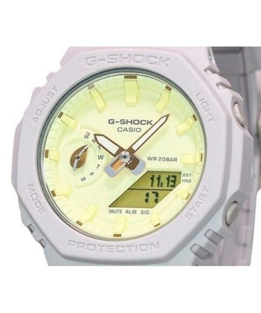 Casio G-Shock Natures Colour Series Analog Digital Yellow Dial Quartz GMA-S2100NC-4A 200M Womens Watch