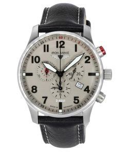 Iron Annie D-Aqui Chronograph Leather Strap Grey Dial Quartz 56844 100M Men's Watch