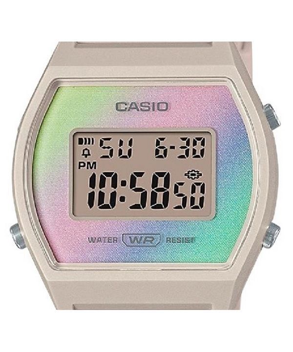 Casio Digital Resin Strap Multicolor Dial Quartz LW-205H-4 Womens Watch