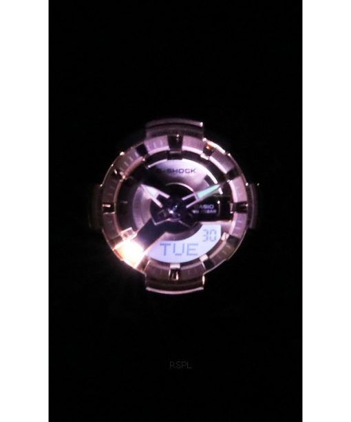Casio G-Shock Analog Digital Resin Strap Rose Gold Tone Quartz GM-S110PG-4A 200 Women's Watch