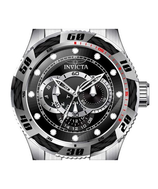 Invicta Speedway GMT Stainless Steel Black Dial Quartz 45755 100M Men's Watch