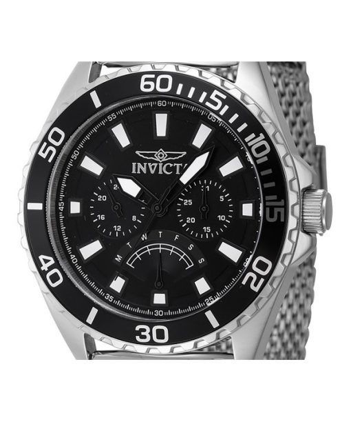 Invicta Pro Diver Retrograde GMT Stainless Steel Black Dial Quartz 46907 Men's Watch