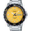Casio Standard Analog Stainless Steel Yellow Dial Quartz MTD-125D-9AV 100M Men's Watch