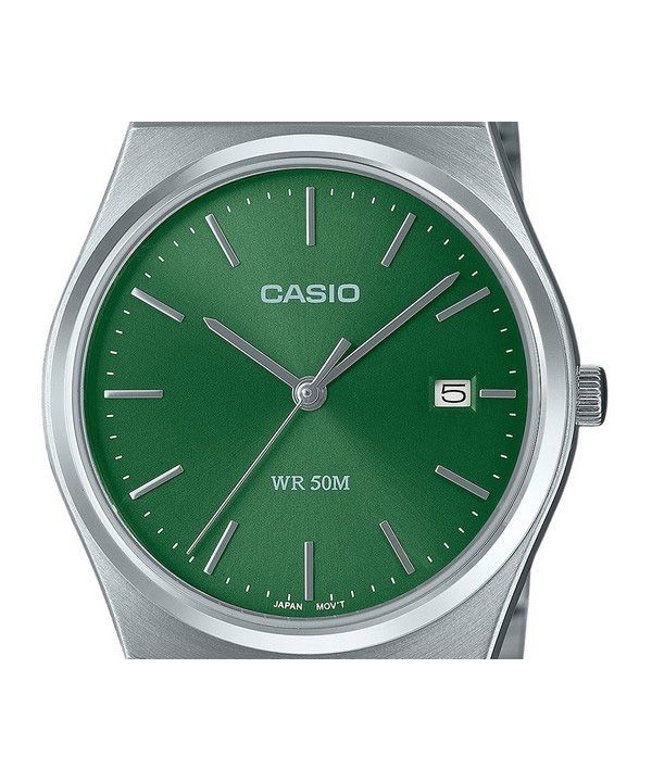 Casio Standard Analog Stainless Steel Green Dial Quartz MTP-B145D-3AV Unisex Watch