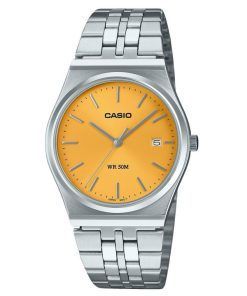 Casio Standard Analog Stainless Steel Yellow Dial Quartz MTP-B145D-9AV Unisex Watch