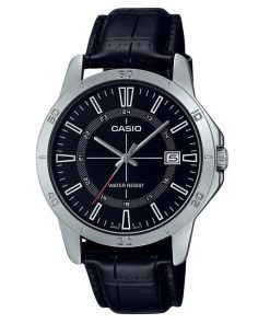 Casio Standard Analog Leather Strap Black Dial Quartz MTP-V004L-1C Men's Watch