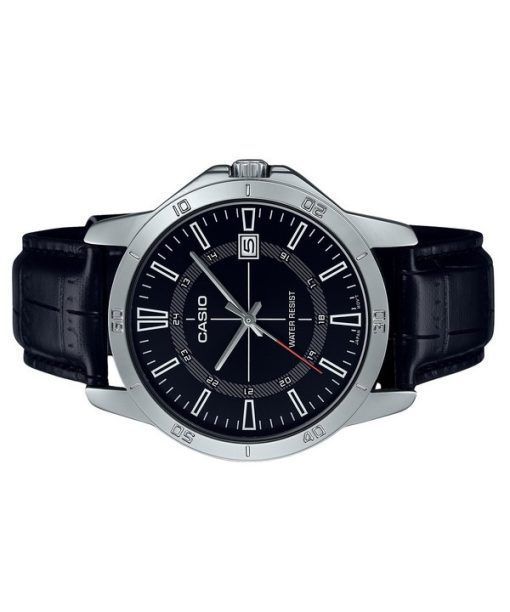 Casio Standard Analog Leather Strap Black Dial Quartz MTP-V004L-1C Men's Watch